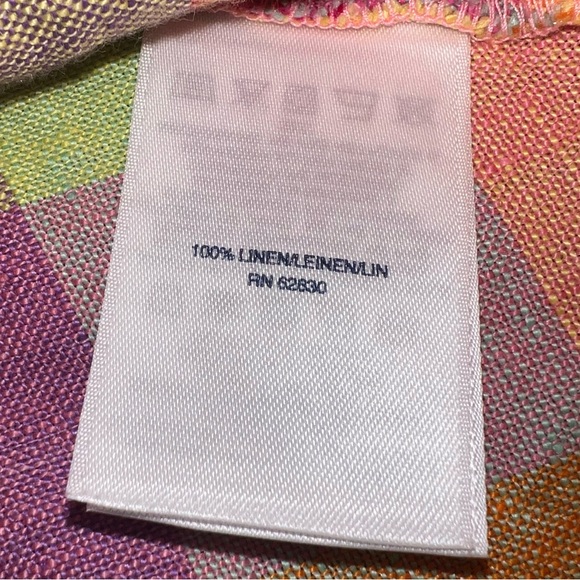 NWOT Lands' End Linen Multicolor Plaid Swing Dress Large Sleeveless - Picture 7 of 10